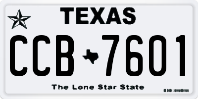 TX license plate CCB7601