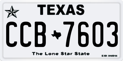TX license plate CCB7603