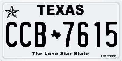 TX license plate CCB7615