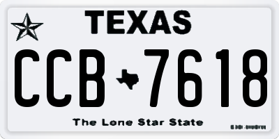 TX license plate CCB7618