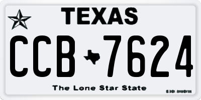 TX license plate CCB7624