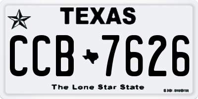 TX license plate CCB7626
