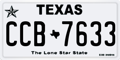 TX license plate CCB7633