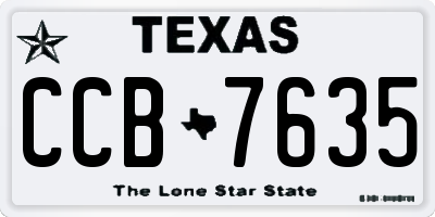 TX license plate CCB7635