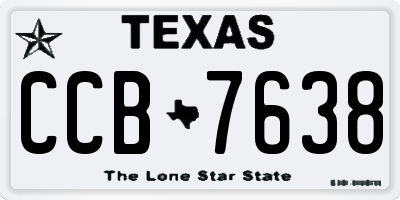 TX license plate CCB7638