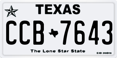 TX license plate CCB7643