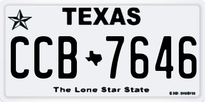TX license plate CCB7646