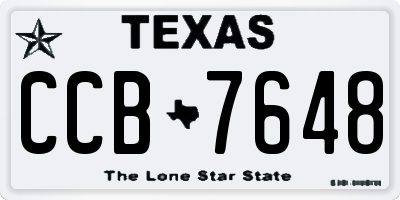 TX license plate CCB7648