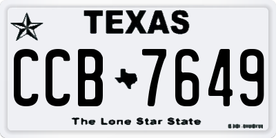 TX license plate CCB7649