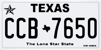 TX license plate CCB7650