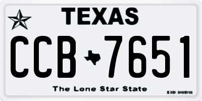 TX license plate CCB7651