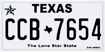 TX license plate CCB7654