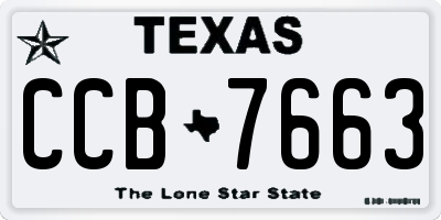 TX license plate CCB7663