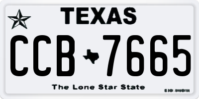TX license plate CCB7665