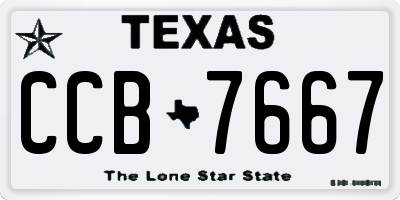 TX license plate CCB7667
