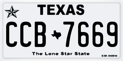 TX license plate CCB7669