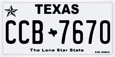 TX license plate CCB7670
