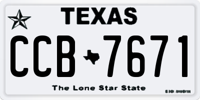 TX license plate CCB7671