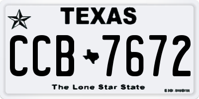 TX license plate CCB7672
