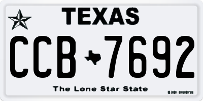 TX license plate CCB7692