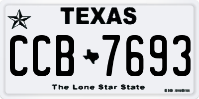 TX license plate CCB7693