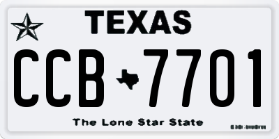 TX license plate CCB7701