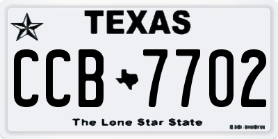 TX license plate CCB7702