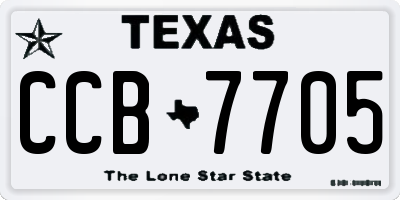 TX license plate CCB7705