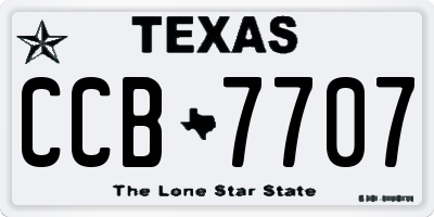 TX license plate CCB7707