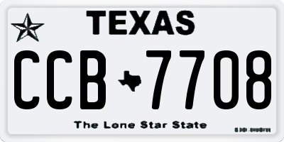 TX license plate CCB7708