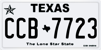TX license plate CCB7723