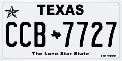 TX license plate CCB7727