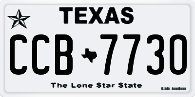 TX license plate CCB7730