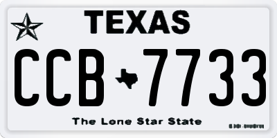 TX license plate CCB7733