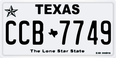 TX license plate CCB7749