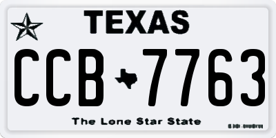 TX license plate CCB7763