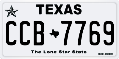 TX license plate CCB7769