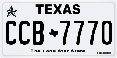 TX license plate CCB7770