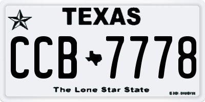 TX license plate CCB7778