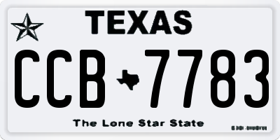 TX license plate CCB7783