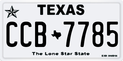 TX license plate CCB7785