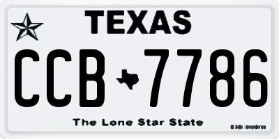TX license plate CCB7786