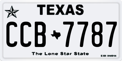 TX license plate CCB7787