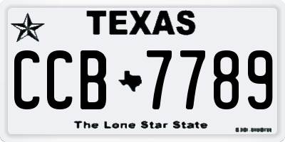 TX license plate CCB7789