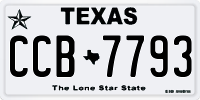 TX license plate CCB7793