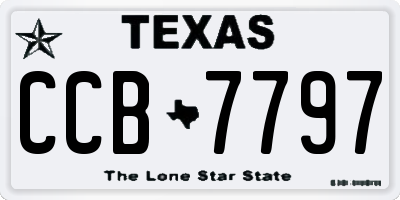 TX license plate CCB7797