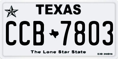 TX license plate CCB7803