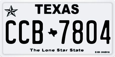 TX license plate CCB7804