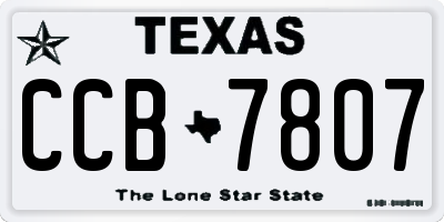 TX license plate CCB7807