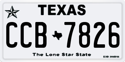 TX license plate CCB7826